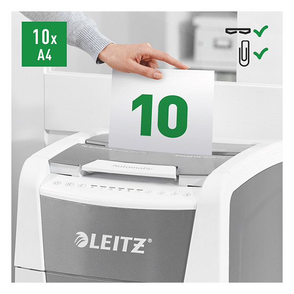 Leitz IQ Auto+ Office 300 papierversnipperaar kleine snippers 80150000 226508 - 2