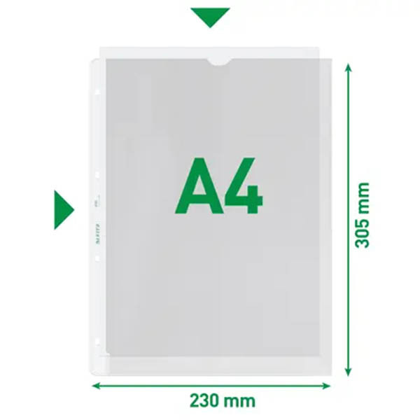 Leitz Premium geperforeerd hoesje A4 4-gaats 130 micron (100 stuks) 211488 - 4