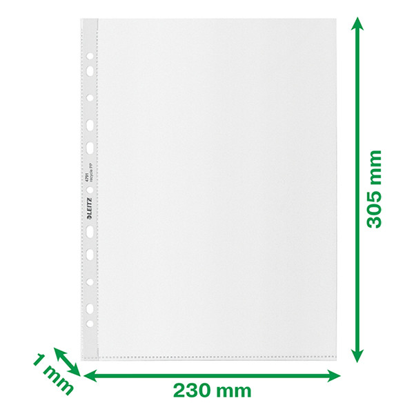 Leitz Recycle geperforeerd hoesje transparant A4 11-gaats 100 micron (100 stuks) 47910003 47911003 226496 - 3