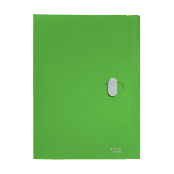 Leitz Recycle plastic 3-klepsmap A4 met sluiting groen 46220055 227563 - 1