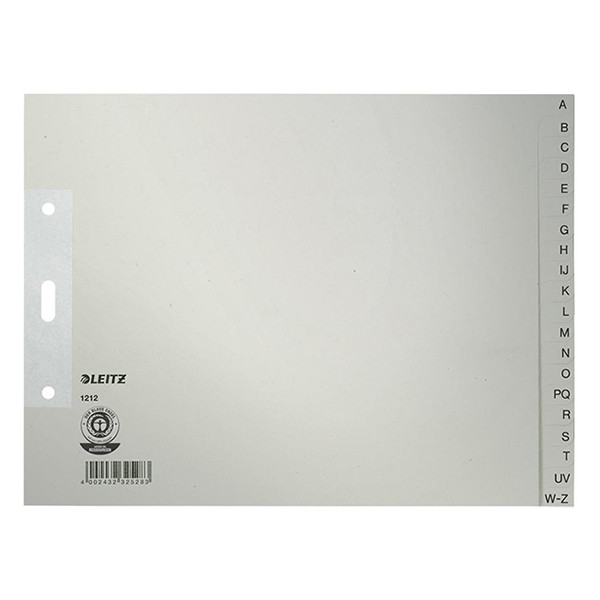 Leitz grijze kartonnen tabbladen A4 1/2 met A-Z tabs (2-gaats) 226278 - 1