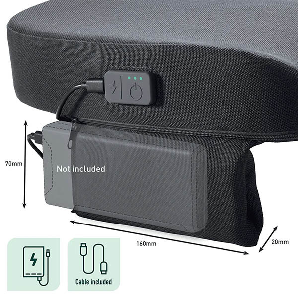 Leitz iComfi verwarmd ergonomisch zitkussen donkergrijs 401302 - 5