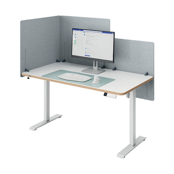 Leitz in hoogte verstelbaar bureauscherm 60 x 70 grijs 243787 - 1