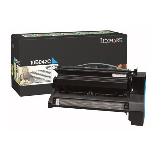 Lexmark 10B042C toner cyaan hoge capaciteit (origineel) 10B042C 034290 - 1