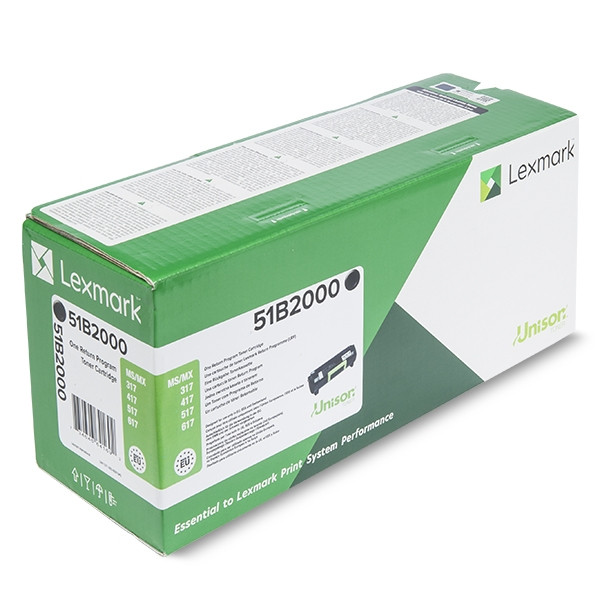 Lexmark 51B2000 toner zwart (origineel) 51B2000 037728 - 1