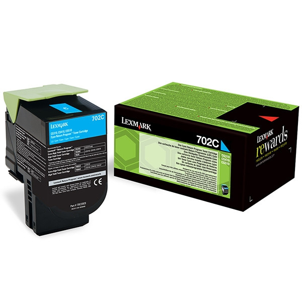 Lexmark 702C (70C20C0) toner cyaan (origineel) 70C20C0 037240 - 1