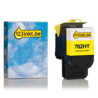 Lexmark 702HY (70C2HY0) toner geel hoge capaciteit (123inkt huismerk) 70C2HY0C 037253