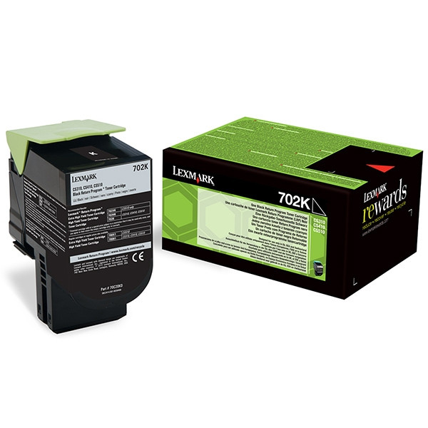 Lexmark 702K (70C20K0) toner zwart (origineel) 70C20K0 902755 - 1