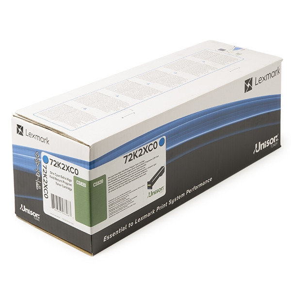 Lexmark 72K2XC0 toner cyaan hoge capaciteit (origineel) 72K2XC0 037640 - 1