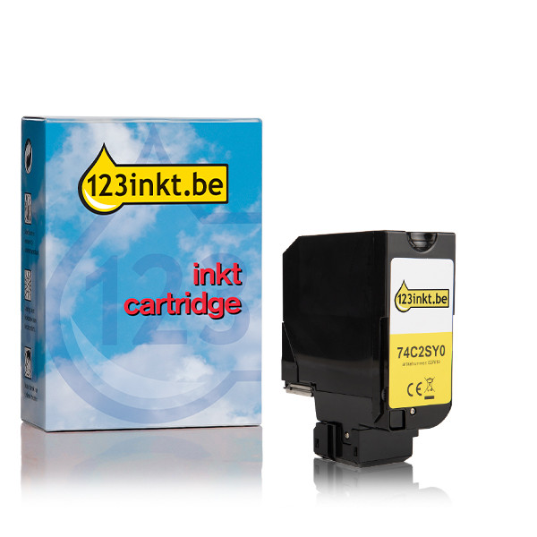 Lexmark 74C2SY0 toner geel hoge capaciteit (123inkt huismerk) 74C2SY0C 037619 - 1