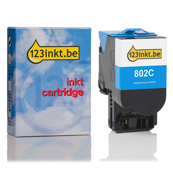 Lexmark 802C (80C20C0) toner cyaan lage capaciteit (123inkt huismerk) 80C20C0C 037279 - 1