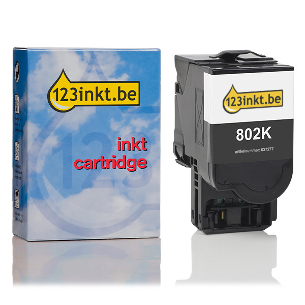 Lexmark 802K (80C20K0) toner zwart lage capaciteit (123inkt huismerk) 80C20K0C 037277 - 1