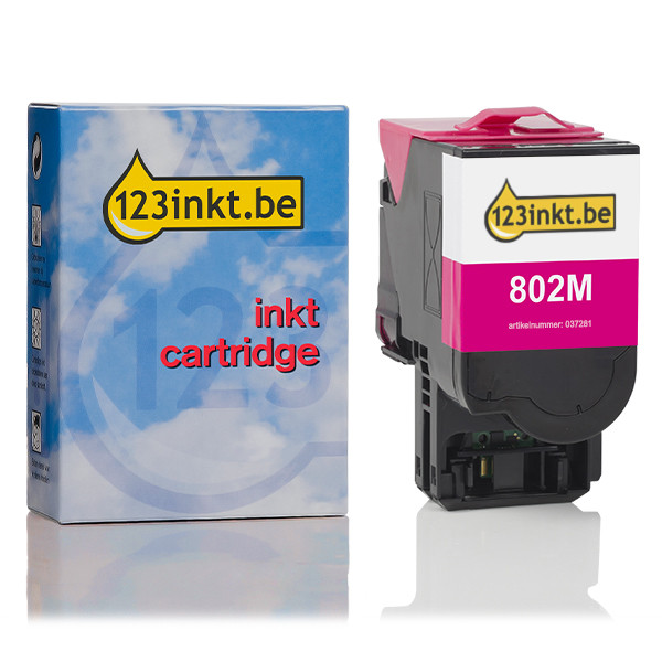 Lexmark 802M (80C20M0) toner magenta lage capaciteit (123inkt huismerk) 80C20M0C 037281 - 1