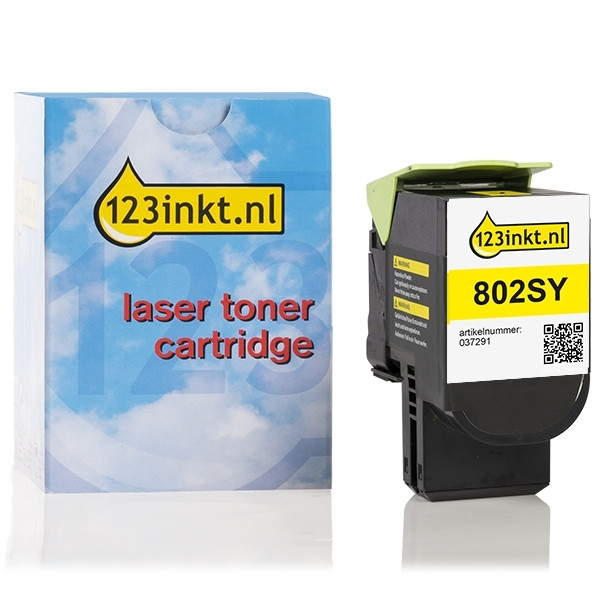 Lexmark 802SY (80C2SY0) toner geel (123inkt huismerk) 80C2SY0C 037291 - 1