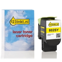 Lexmark 802SY (80C2SY0) toner geel (123inkt huismerk) 80C2SY0C 037291