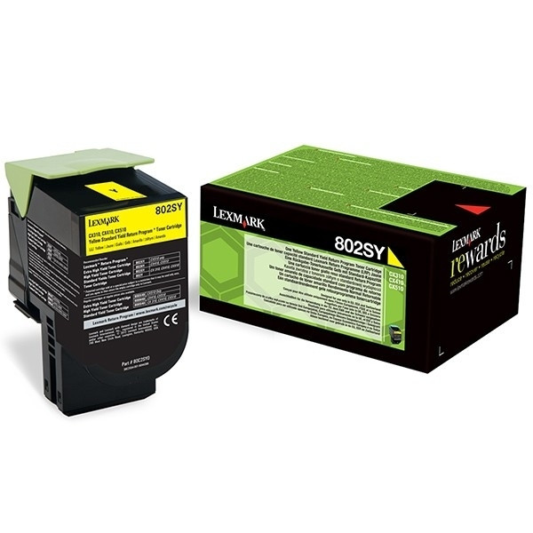 Lexmark 802SY (80C2SY0) toner geel (origineel) 901864 - 1