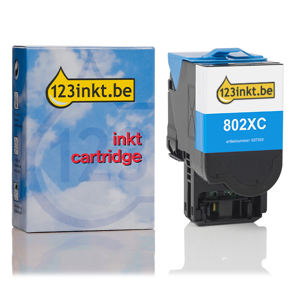 Lexmark 802XC (80C2XC0) toner cyaan extra hoge capaciteit (123inkt huismerk) 80C2XC0C 037303 - 1