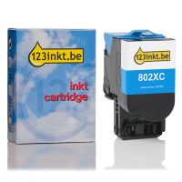 Lexmark 802XC (80C2XC0) toner cyaan extra hoge capaciteit (123inkt huismerk) 80C2XC0C 037303