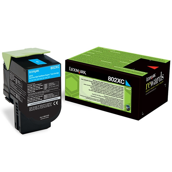 Lexmark 802XC (80C2XC0) toner cyaan extra hoge capaciteit (origineel) 80C2XC0 903527 - 1