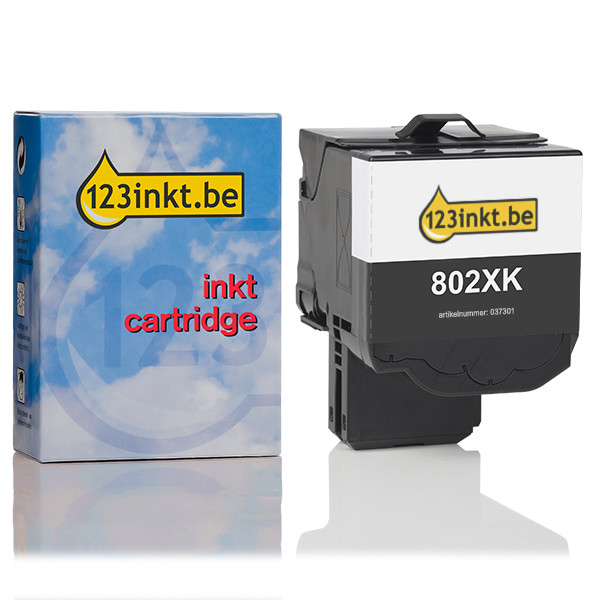 Lexmark 802XK (80C2XK0) toner zwart extra hoge capaciteit (123inkt huismerk) 80C2XK0C 037301 - 1