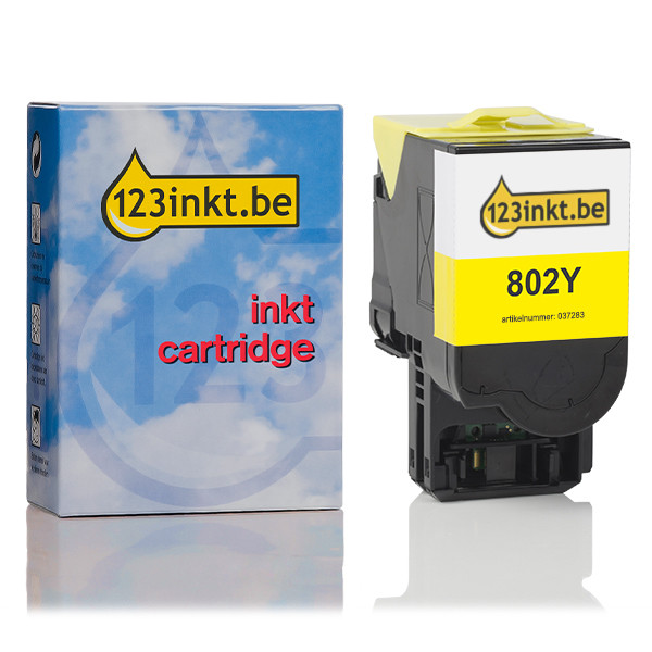 Lexmark 802Y (80C20Y0) toner geel lage capaciteit (123inkt huismerk) 80C20Y0C 037283 - 1