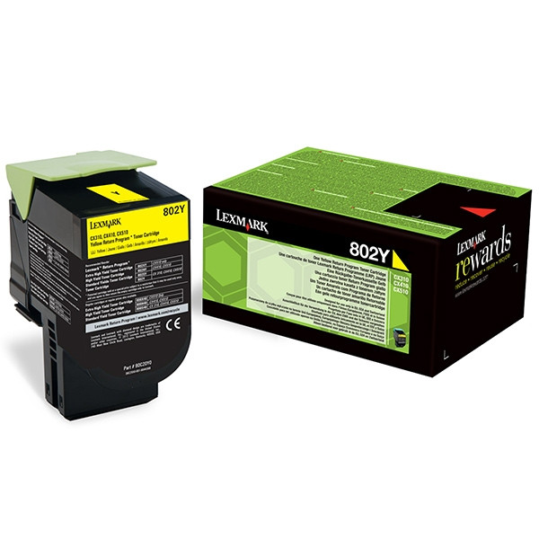 Lexmark 802Y (80C20Y0) toner geel lage capaciteit (origineel) 80C20Y0 037282 - 1