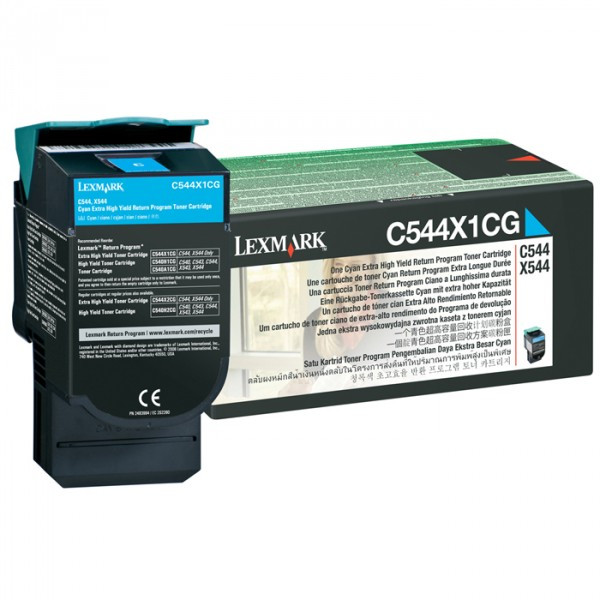Lexmark C544X1CG toner cyaan extra hoge capaciteit (origineel) C544X1CG 037010 - 1