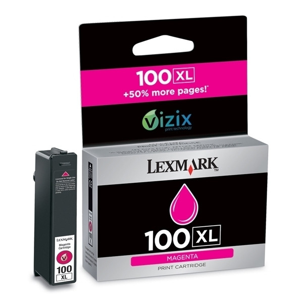 Lexmark Nr.100XL (14N1070E) inktcartridge magenta hoge capaciteit (origineel) 14N1070E 040426 - 1
