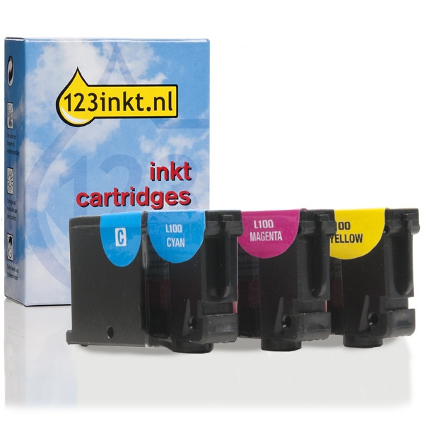 Lexmark Nr.100 (14N0849) multipack C/M/Y (123inkt huismerk) 14N0849C 040433 - 1