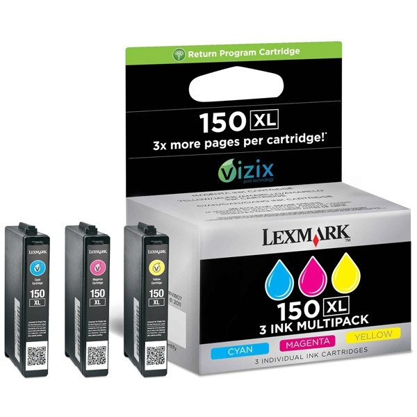 Lexmark Nr.150XL (14N1807E) multipack C/M/Y (origineel) 14N1807E 040482 - 1