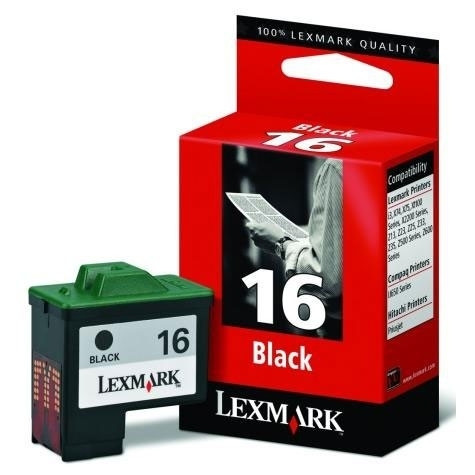 Lexmark Nr.16 (10N0016) inktcartridge zwart hoge capaciteit (origineel) 10N0016E 040170 - 1
