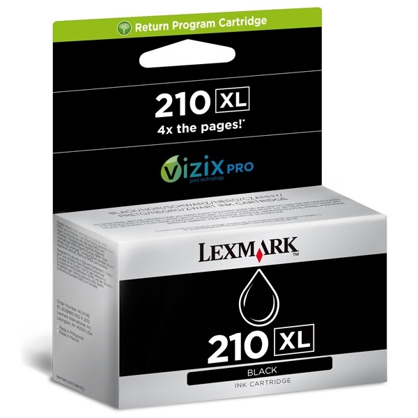 Lexmark Nr.210XL (14L0174E) inktcartridge zwart hoge capaciteit (origineel) 14L0174E 040608 - 1