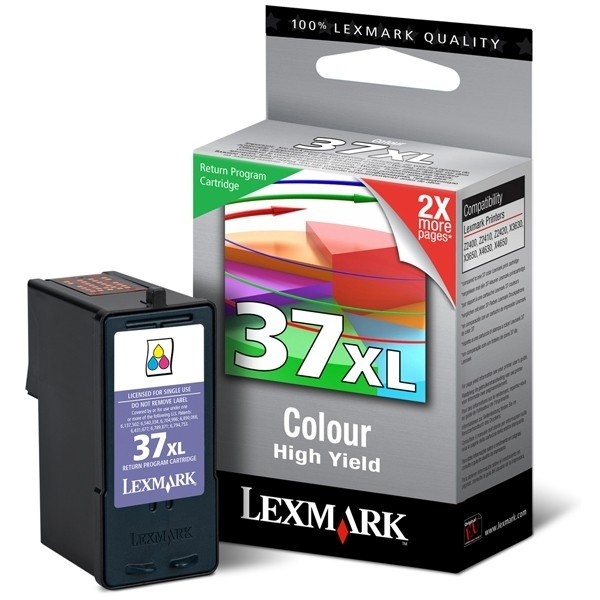 Lexmark Nr.37XL (18C2180E) inktcartridge kleur hoge capaciteit (origineel) 18C2180E 040385 - 1