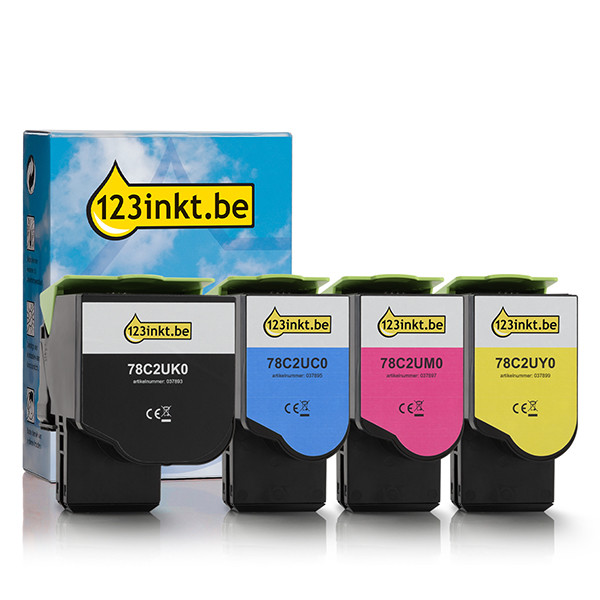 Lexmark aanbieding: 78C2UK0, C0, M0, Y0 zwart + 3 kleuren (123inkt huismerk)  131986 - 1