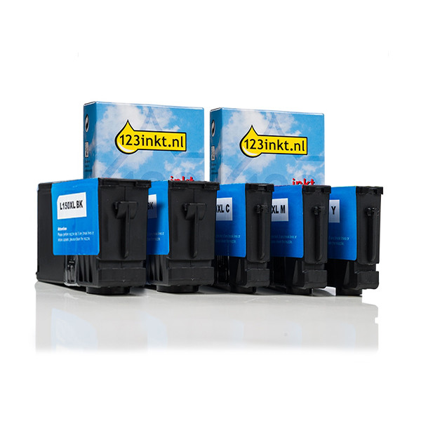 Lexmark nr.150XL aanbieding: 2x zwart + 3x kleur (123inkt huismerk)  160852 - 1