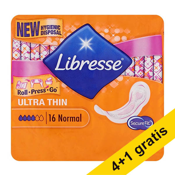 Aanbieding: 5x Libresse Ultra Thin maandverband normal (16 stuks) SLI00046 - 1