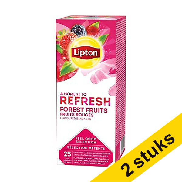 Lipton Aanbieding: 2x Lipton FGS Zwarte Thee Bosvruchten (6 x 25 stuks)  423446 - 1