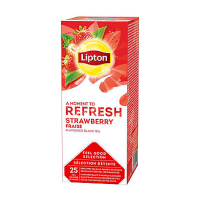Lipton FGS Zwarte Thee Aardbei (6 x 25 stuks) 74810 423405