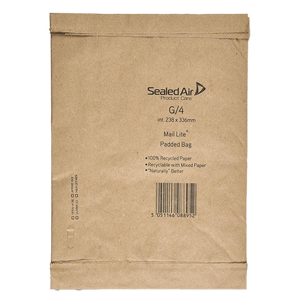 Mail Lite gewatteerde envelop bruin 238 x 336 mm - zelfklevend (50 stuks) A12051 209409 - 1