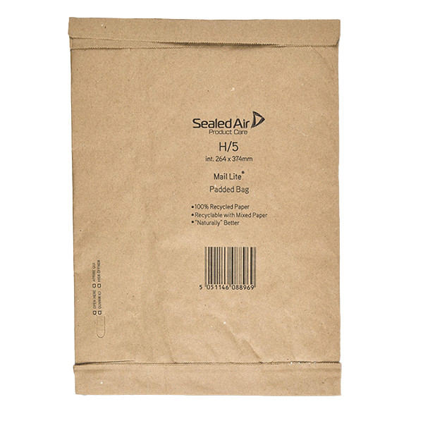 Mail Lite gewatteerde envelop bruin 264 x 374 mm - zelfklevend (50 stuks) A12056 209412 - 1