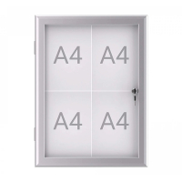 Maul Excite buiten-/binnenvitrine 4 x A4 aluminium 6653408 402388