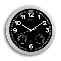 Maul MAULdrive radiogestuurde kunststof wandklok grijs met zwarte wijzerplaat (Ø 30 cm) 9059095 402495