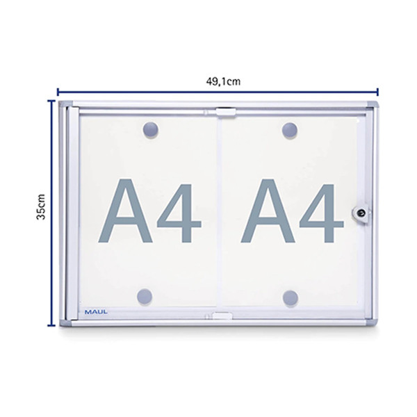 Maul MAULextraslim binnenvitrine 2 x A4 aluminium 6820208 402392 - 1