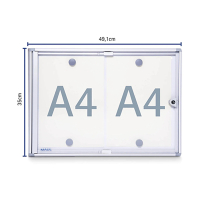Maul MAULextraslim binnenvitrine 2 x A4 aluminium 6820208 402392