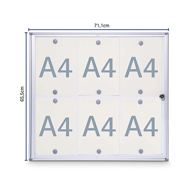 Maul MAULextraslim binnenvitrine 6 x A4 aluminium 6820608 402395 - 1