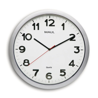 Maul MAULstep kunststof wandklok grijs met witte wijzerplaat (Ø 40 cm) 9054195 402499