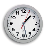 Maul MAULstep radiogestuurde kunststof wandklok grijs met witte wijzerplaat (Ø 20 cm) 9052895 402498