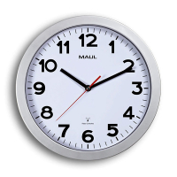 Maul MAULstep radiogestuurde kunststof wandklok grijs met witte wijzerplaat (Ø 30 cm) 9053095 402497