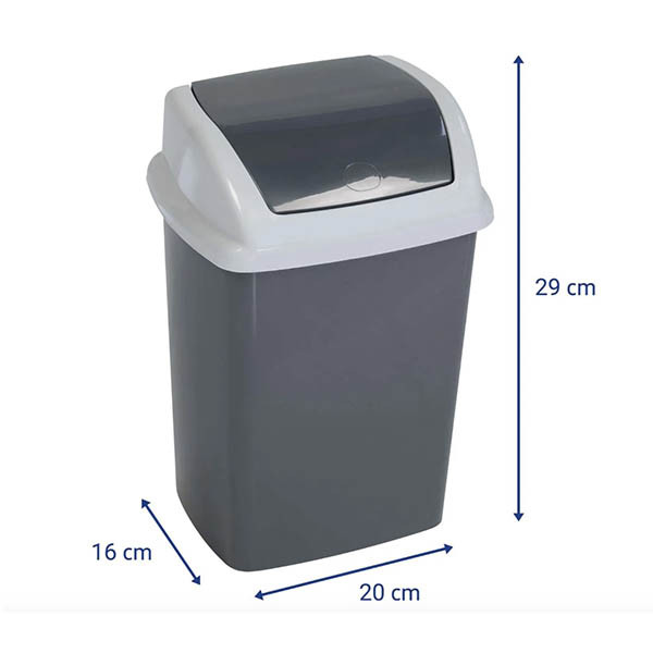 Maul Swing vuilnisbak (5 liter, grijs) 354895 - 2