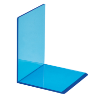 Maul acryl boekensteunen neonblauw transparant 13 x 10 x 10 cm (2 stuks) 3513631 402341